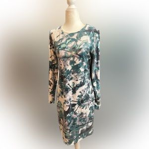 Teal, white & gray sequin dress long sleeve sequin dress, Size 4